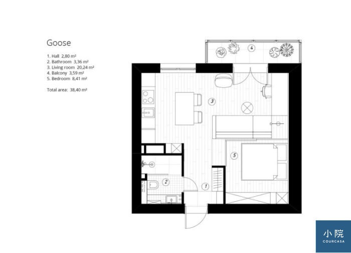 聖彼得堡 11坪公寓超限設計 Courcasa 小院