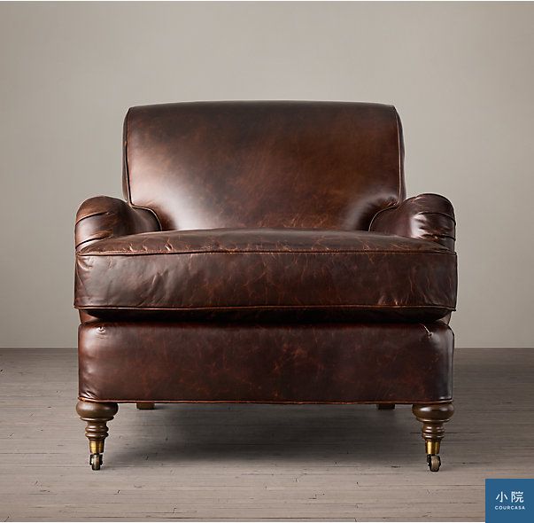 美國rh 低扶手滾輪腳主人椅 Courcasa 小院, Restoration Hardware Barclay Leather Sofa