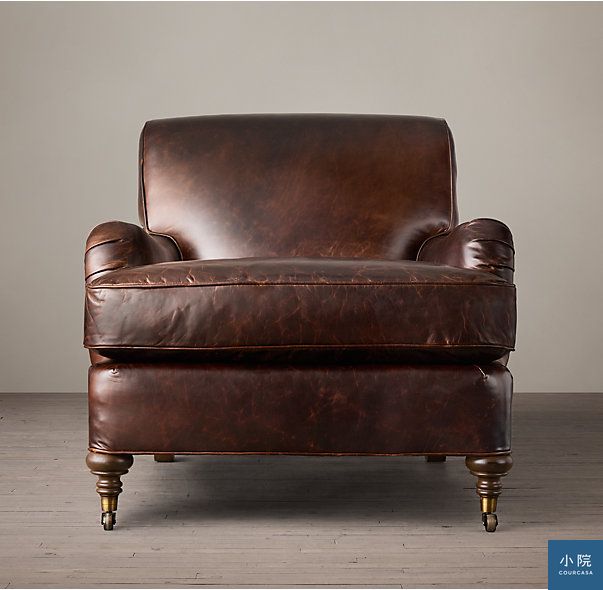 美國rh 低扶手滾輪腳主人椅 Courcasa 小院 美國rh 低扶手滾輪腳主人椅 Courcasa 小院, Restoration Hardware Barclay Leather Sofa
